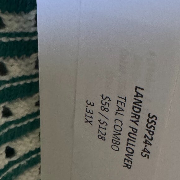 Stitches & Stripes Landry Striped V-Neck Sweater Eyelets Size Sm/Med NWT - Picture 9 of 9